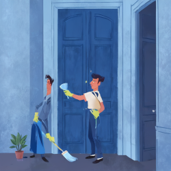 Mytí dveří dvoukřídlých