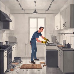 demontáž kuchyňské linky (spodní skříňky + pracovní deska + vrchní skžíňky)